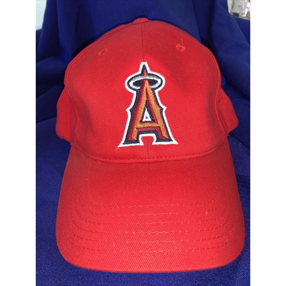 ANAHEIM ANGELS RED HAT BY T.E.I. Adjustable Strap CAP One Size Fits all Trout